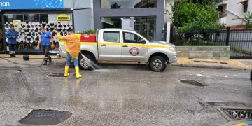 Δοκιμάστηκαν τα αντανακλαστικά της Πολιτικής Προστασίας του Δήμου στην βροχόπτωση της 2ας Οκτωβρίου