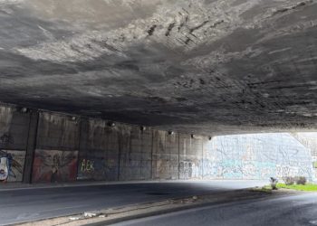 Αποκολλήθηκαν τσιμέντα στη σήραγγα στην Εθνικής Αντιστάσεως