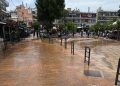 Διαρροή νερού στην κεντρική πλατεία
