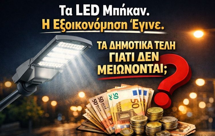 Δύναμη Ελπίδας: «Ο οδοφωτισμός έχει ήδη γίνει LED. Τα Δημοτικά Τέλη γιατί δεν μειώνονται;»