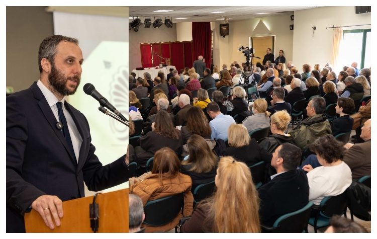 Στην ασφυκτικά γεμάτη αίθουσα «Μουσών» του Πνευματικού Κέντρου Βριλησσίων πραγματοποιήθηκε την Κυριακή 8 Φεβρουαρίου ο απολογισμός δράσεων του Δήμου Βριλησσίων για το έτος 2025 και η κοπή της πίτας.