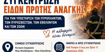 Συγκέντρωση ειδών πρώτης ανάγκης για την υποστήριξη των πυρόπληκτων