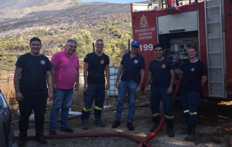 Στήριξη της Πολιτικής Προστασίας του Δήμου Πεντέλης στους πυρόπληκτους