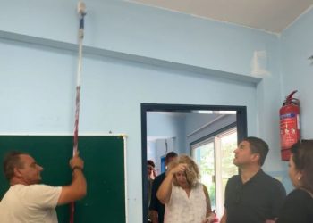 Τις εργασίες αναβάθμισης στα σχολεία της Αγίας Παρασκευής επιτήρησε ο Γ. Μυλωνάκης